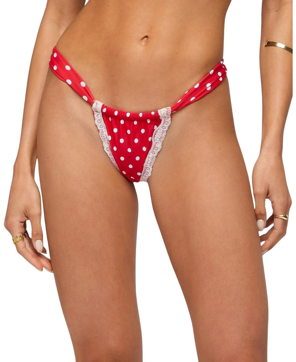 Edikted Bina Lacey Polka Dot Bikini Bottom