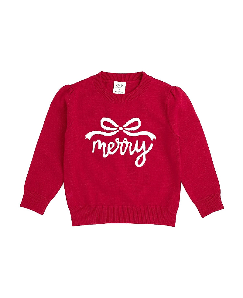 Sweet Wink Girls' Merry Bow Christmas Sweater - Baby, Little Kid