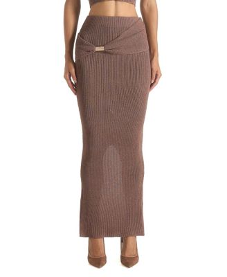 Amy Asymmetric Midaxi Skirt with Hardware Detail