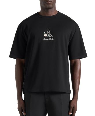 Ts008 Unisex Floral Eiffel Cotton T-shirt