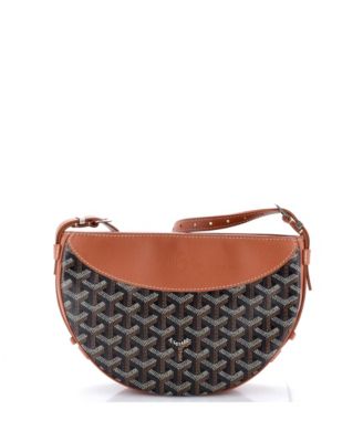 Hirondelle Shoulder Bag Coated Canvas and Leather