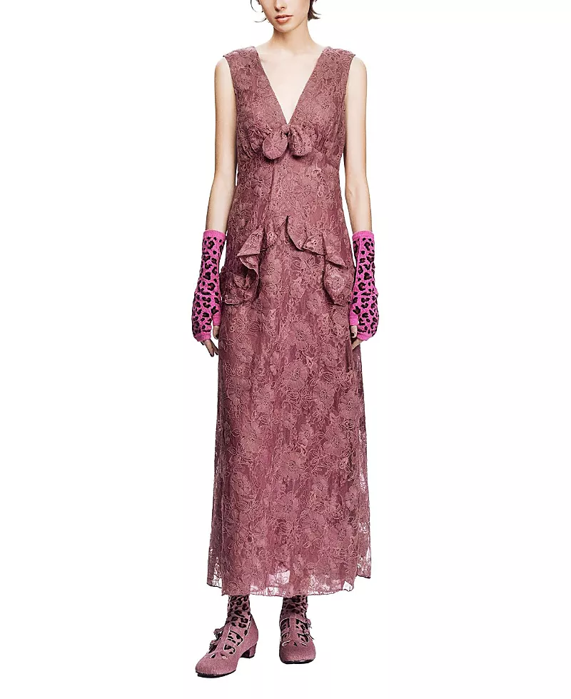Anna Sui 3D Lace Maxi Dress