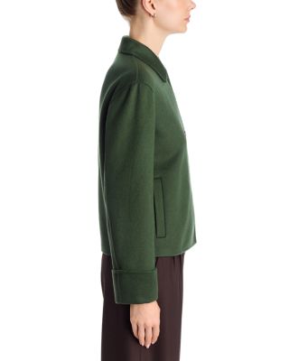 Double Face Wool Blend Boxy Cuff Jacket - thumbnail 5