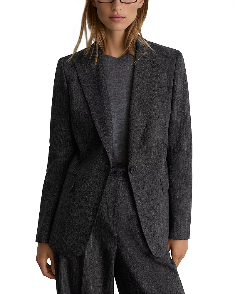 Reiss Derby Wool Blend Herringbone Blazer