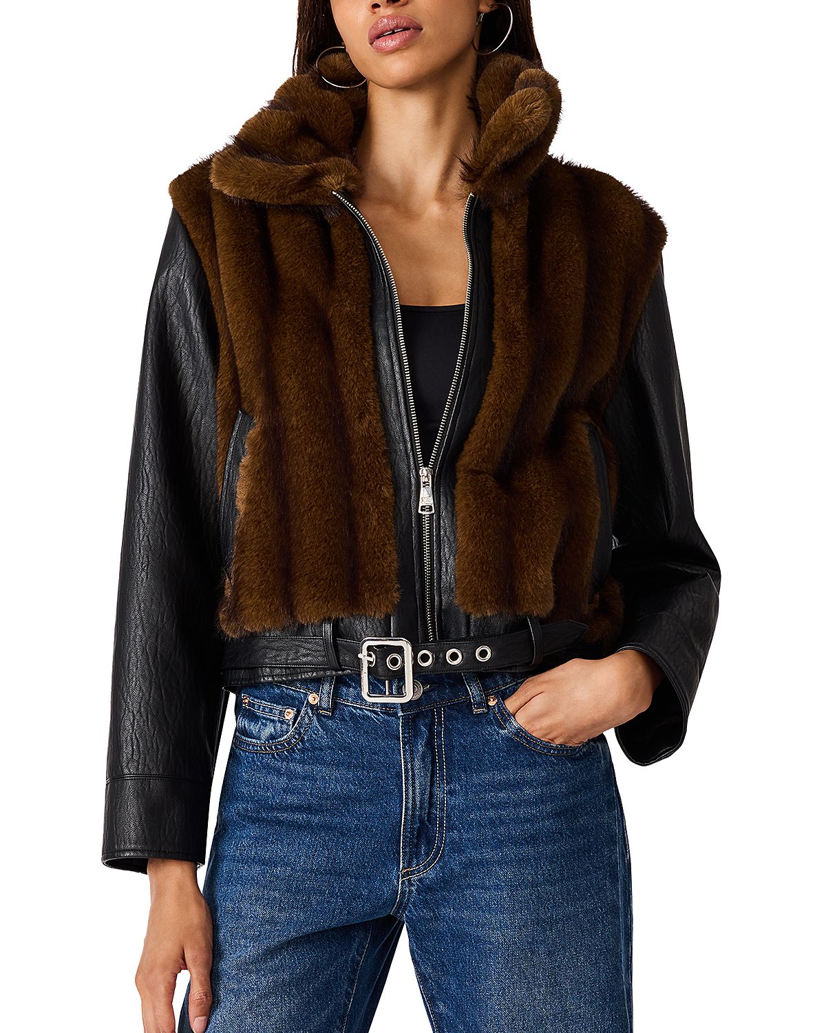 Steve Madden Ryland Mixed Media Jacket