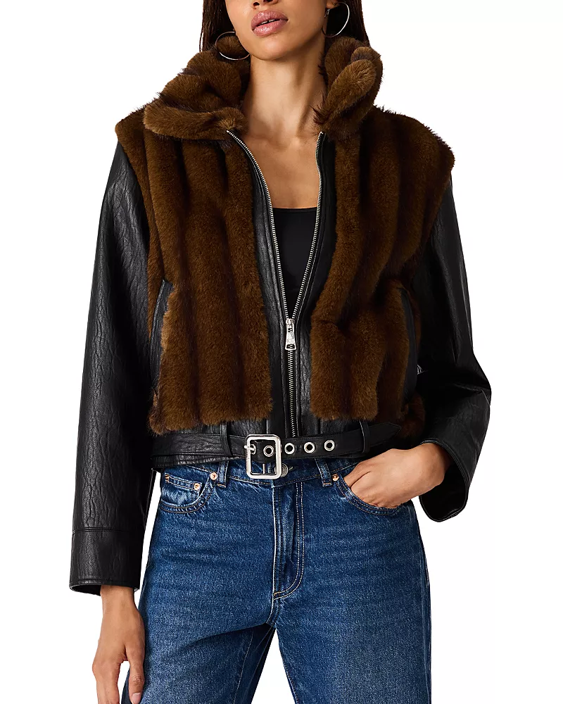 Steve Madden Ryland Mixed Media Jacket