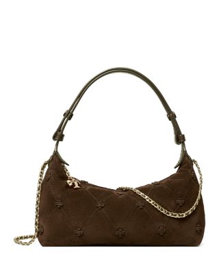 Bunny Knot Embroidered Suede Crossbody