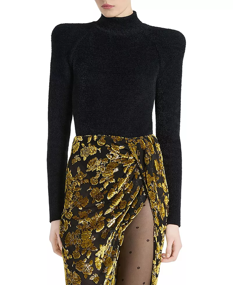 Balmain Fluffy Ribbed Knit Jumper