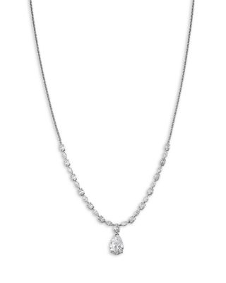 Luxe Collection Certified Lab Grown Diamond Mixed Cut Drop Necklace in 14K White Gold, 4.0 tcw