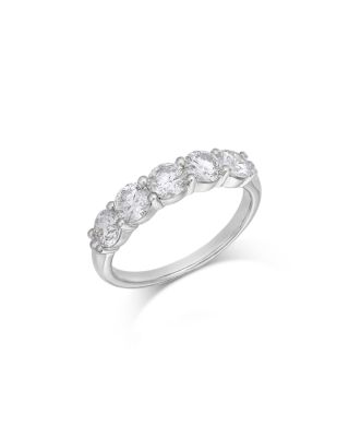 Luxe Collection Certified Lab Grown Diamond Five Stone Band in 14K White Gold, 1.50 tcw