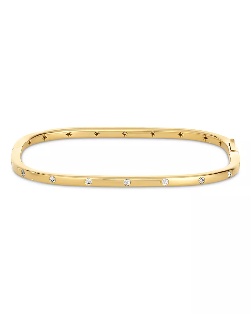 Moritz Glik 18K Yellow Gold Diamond Petite Square Stacking Bracelet, 0.22 tcw
