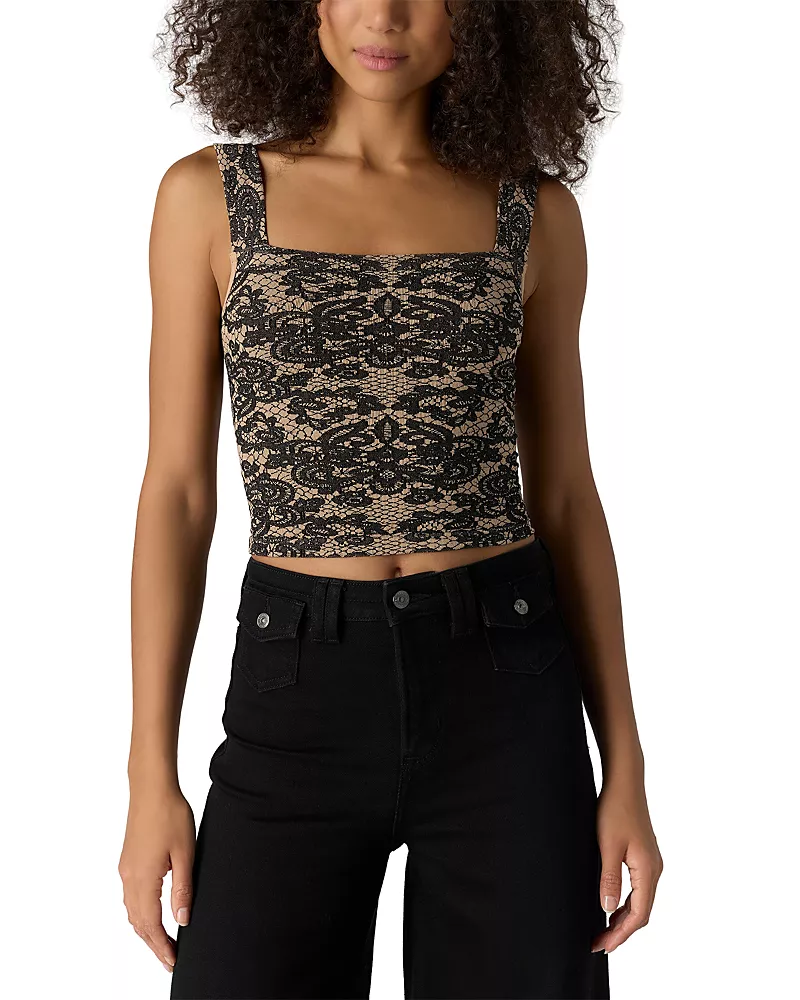 Free People Lace Up Square Neck Tank