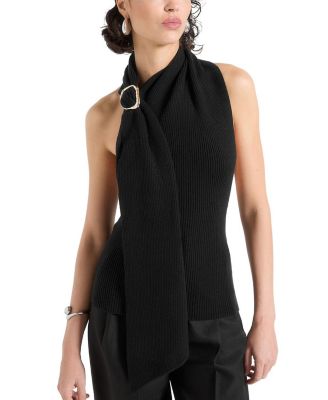 Elodie Knitted Draped Halterneck Top