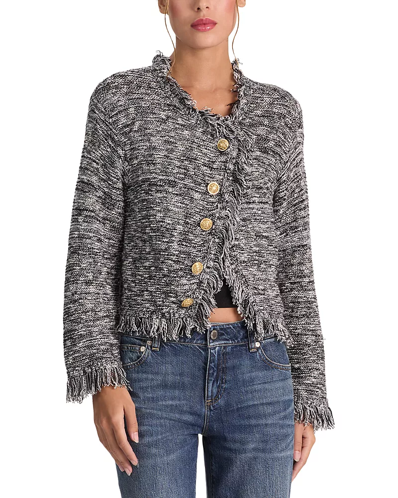 Alice and Olivia Janet Fringe Cardigan Jacket