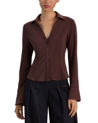 Alice and Olivia Freya Fitted Long Sleeve Shirt