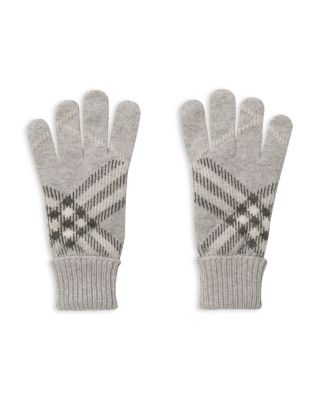 Check Cashmere Blend Gloves