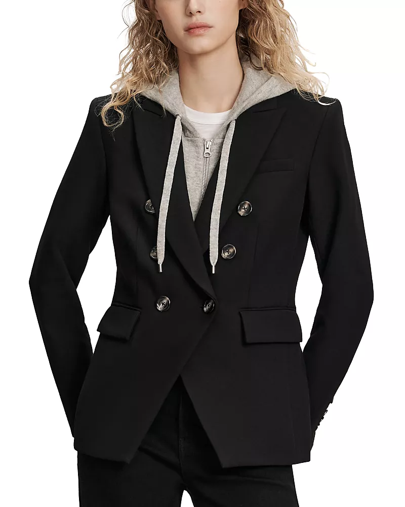 Veronica Beard Merino Wool & Cashmere Hoodie Dickey