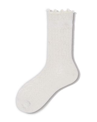 Metallic Pointelle Ankle Socks