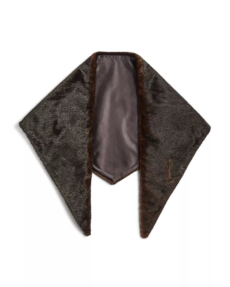 Veronica Beard Faux Fur Triangle Scarf