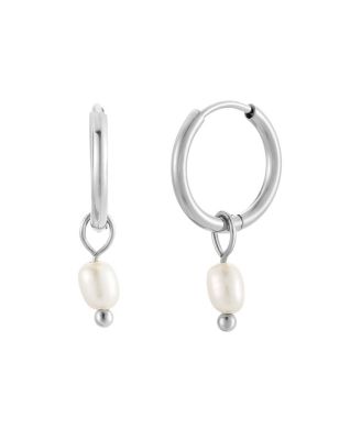  Pearl Huggie Hoops  Earrings