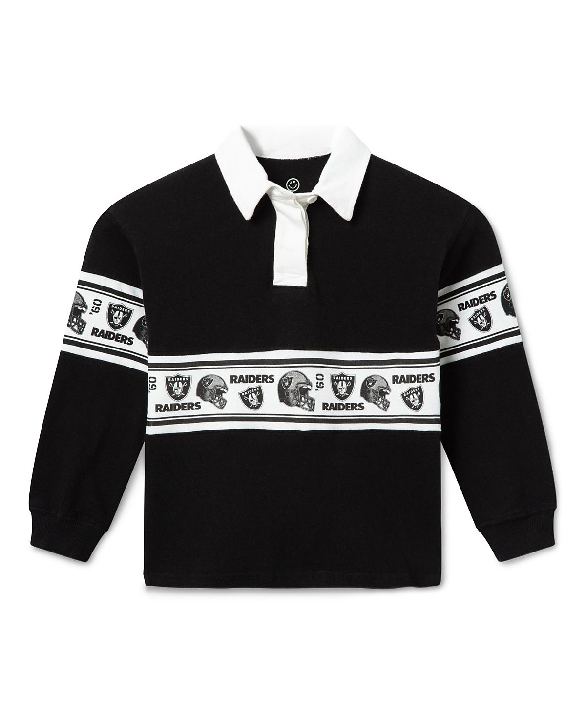 Junk Food Clothing Unisex Nfl Las Vegas Raiders Rugby Long Sleeve Tee - Little Kid, Big Kid