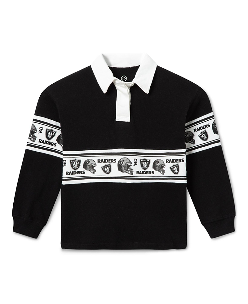 Junk Food Clothing Unisex Nfl Las Vegas Raiders Rugby Long Sleeve Tee - Little Kid, Big Kid