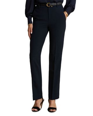 Stretch Crepe Straight Pants