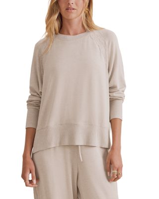 Supersoft Lace Trim Crewneck Sweater