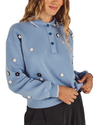 Naomi Blossom Cotton Polo Neck Sweatshirt