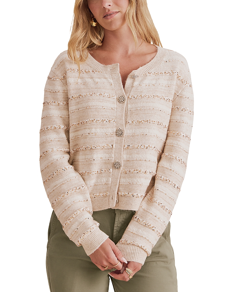 Splendid Lexa Cotton Blend Sequin Cardigan