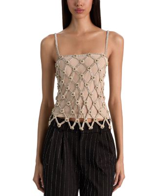 Giada Cotton Embellished Cropped Top
