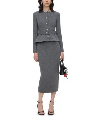Embellished Neck Belted Midi Dress
