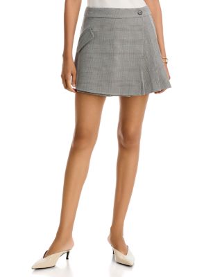 Line & Dot Archie Mini Wrap Skirt In Black/white