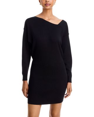 Asymmetric Mini Sweater Dress