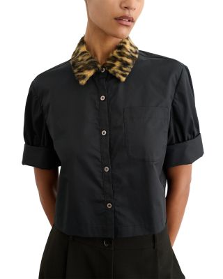 Zadie Cotton Embellished Cropped Shirt