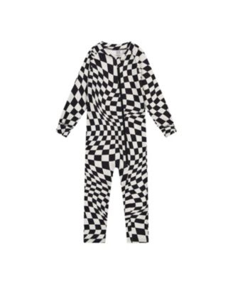 Boys' One Piece Fleece Asymmetric Zipper Thermal Underwear - Little Kid, Big Kid