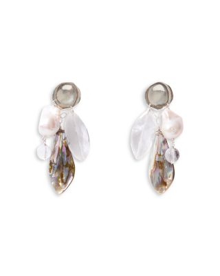  Shore Freshwater Pearl & Abalone Charm Drop Earrings, 2.25"L 