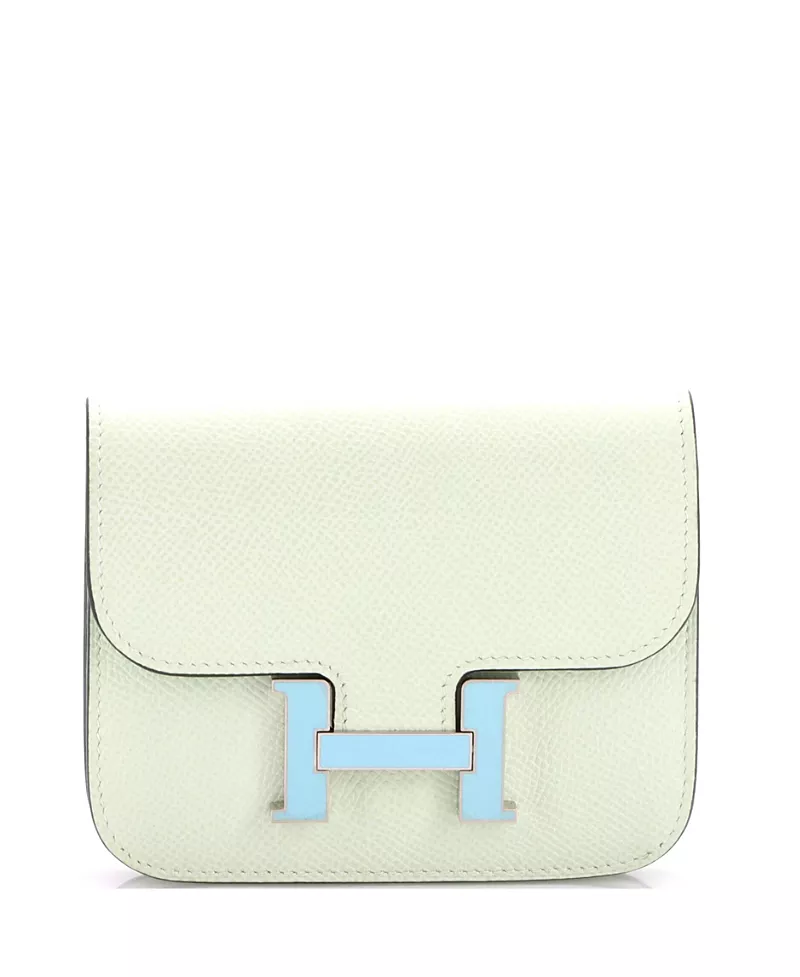 Pre-Owned HERMES Constance Mini Slim Epsom Leather Wallet
