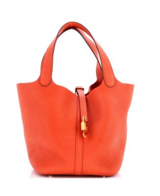 Picotin Lock Mini Leather Top Handle Bag