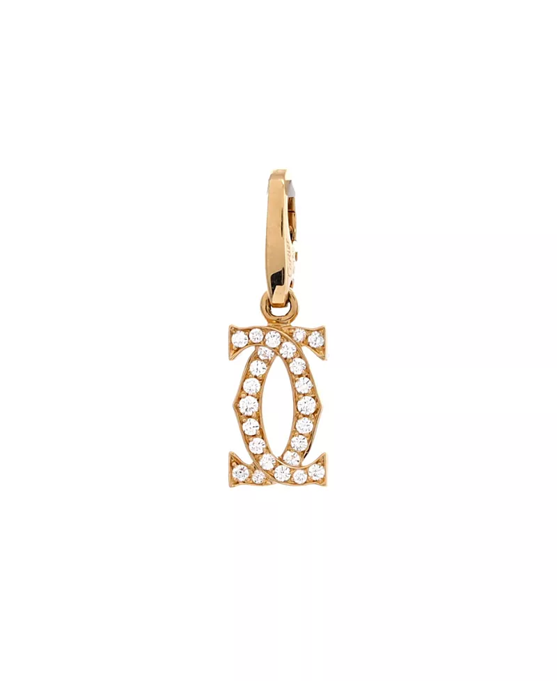 Pre-Owned Cartier Double C Charm Pendant 18K Gold and Diamonds