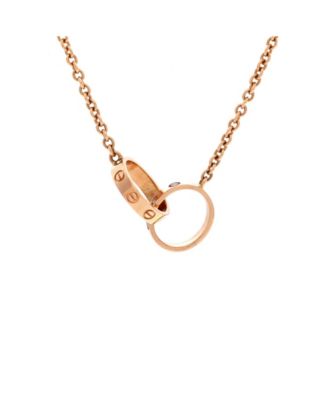 Pre-Owned Cartier Love Interlocking Necklace 18K Rose Gold