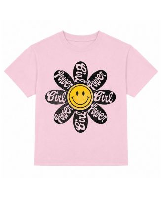 Girls' Happy Face Petal Crew Tee - Big Kid