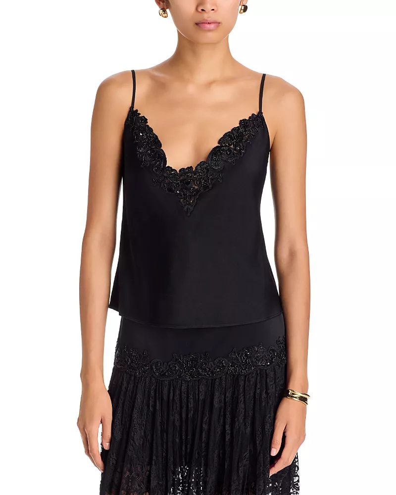 Kobi Halperin Camille Lace Trim Satin Camisole