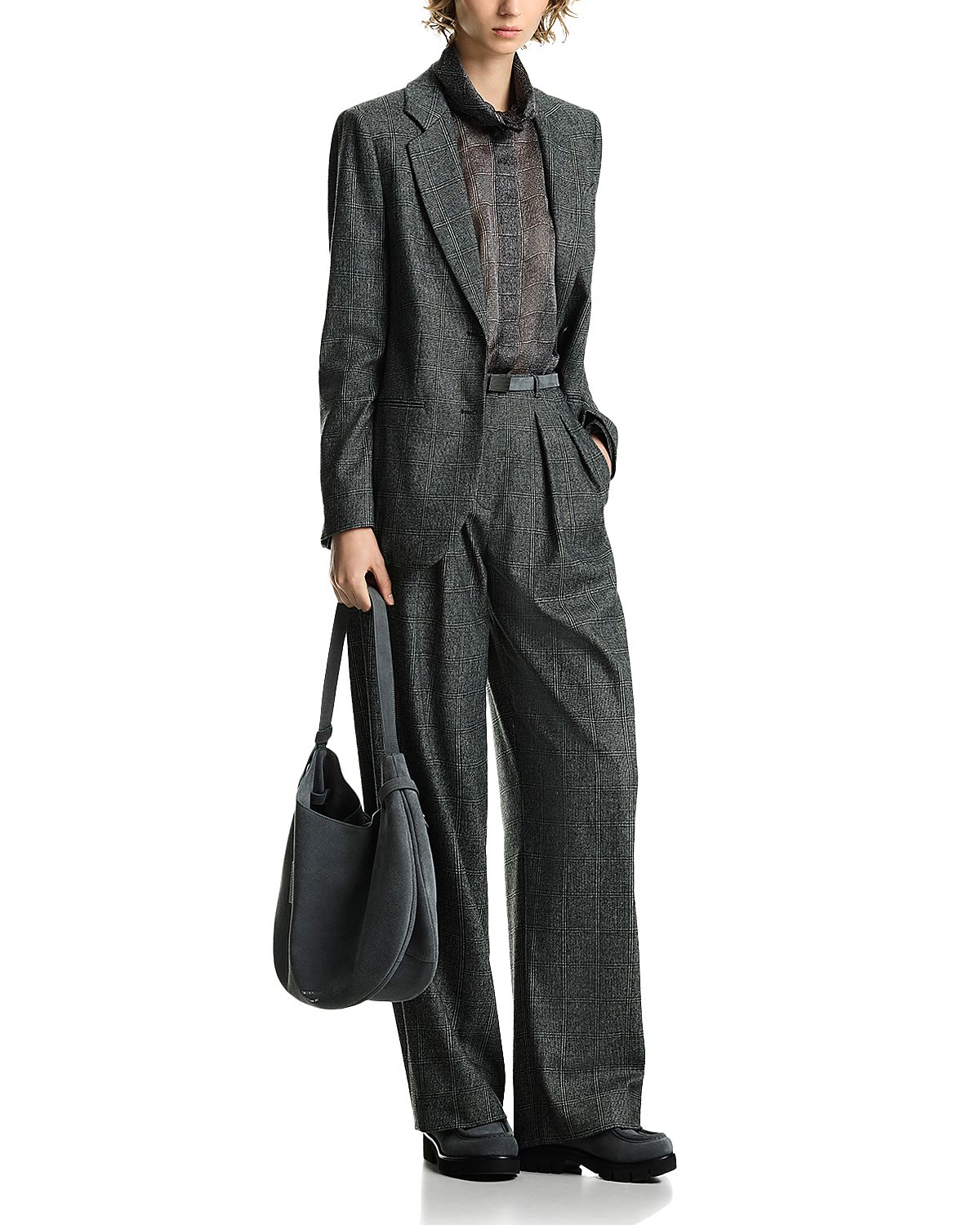 Emporio Armani Check Button Front Trousers