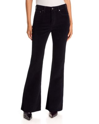 The Corduroy High Rise Flare Jeans in Black