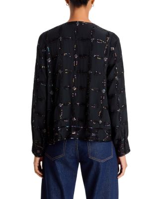 Lesley Sequinned Tie Front Jacket - thumbnail 4