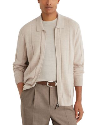 Martindale Wool Zip Check Cardigan Sweater