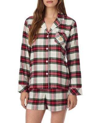 Brushed Twill Long Sleeve Boxer Pajama Set