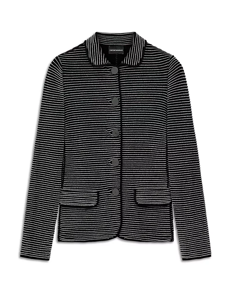 Emporio Armani Contrast Stripe Ottoman Blazer