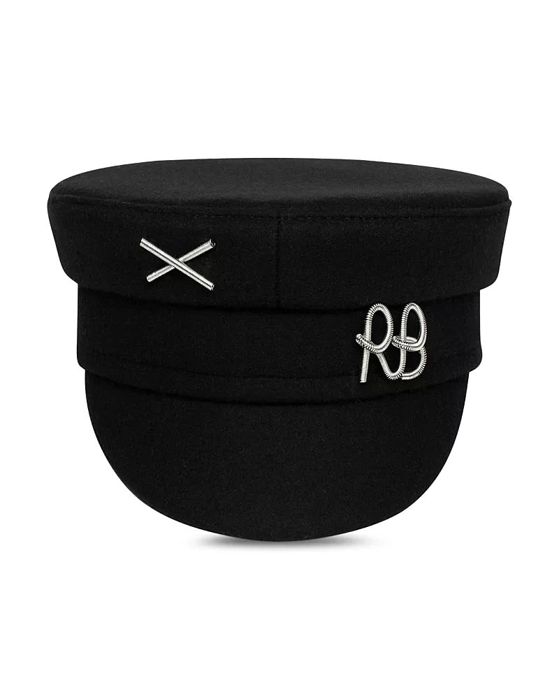 Ruslan Baginskiy Logo Embellished Wool Baker Boy Cap